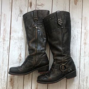 Bed Stu Distressed Biker Stud Boot Size 8